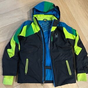 Spyder boys Large 16 youth Kids ski Jacket high end EUC $390